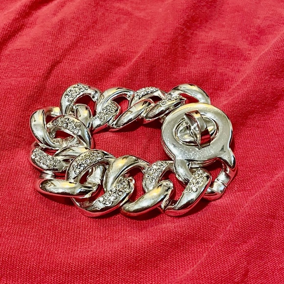 Silver Toned Bracelet with Crystal Accents - Picture 1 of 6